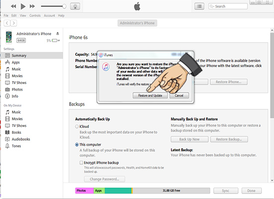 Hướng dẫn cách Restore iPhone qua iTunes 2