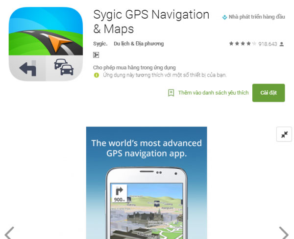 Ứng dụng Sygic GPS Navigation & Maps