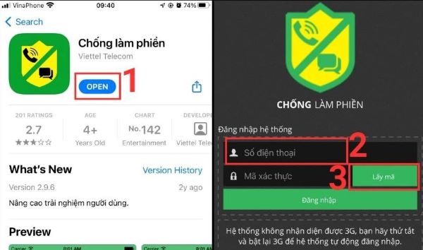 Sử dụng ứng dụng chống làm phiền của Viettel