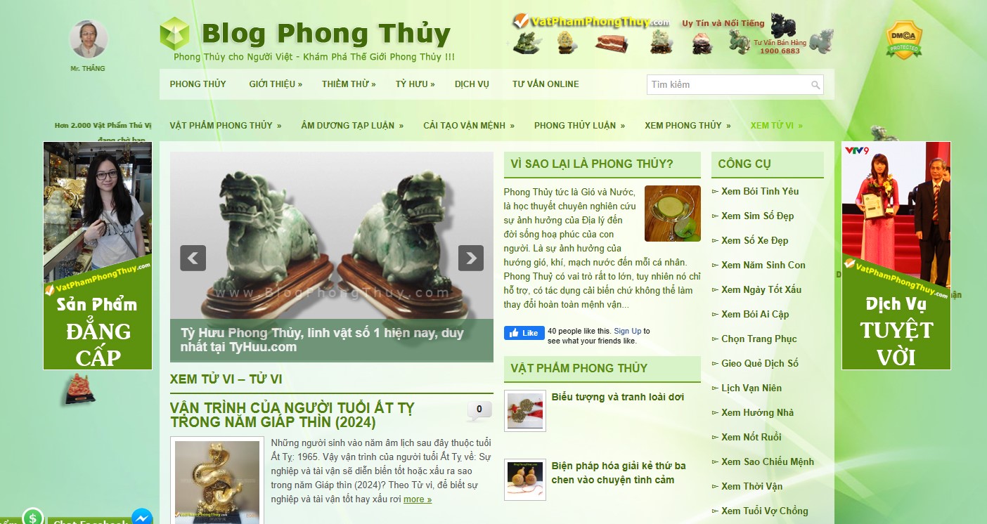 Blogphongthuy.com, một trang web cung cấp những kiến thức liên quan đến tử vi và phong thủy