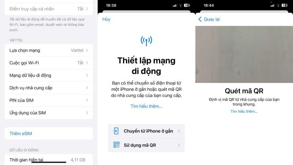 Dùng camera quét mã QR để hoàn tất