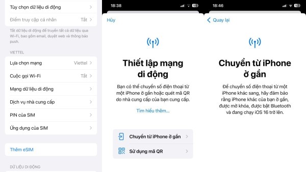 Chọn mục Chuyển từ iPhone ở gần